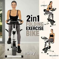 Folding Exercise Bike with 10-Level Adjustable Magnetic Resistance For Home USA