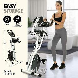 Folding Exercise Bike with 10-Level Adjustable Magnetic Resistance For Home USA