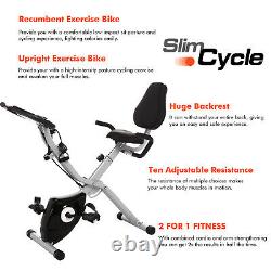 Folding Exercise Bike with 10-Level Adjustable Magnetic Resistance For Home USA