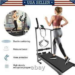 Folding Manual Treadmill Portable Running Home Fitness Walking Machine Sport US