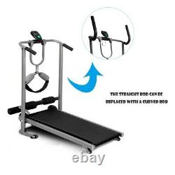 Folding Manual Treadmill Portable Running Home Fitness Walking Machine Sport US