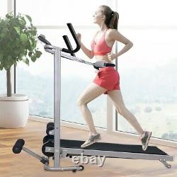 Folding Manual Treadmill Portable Running Home Fitness Walking Machine Sport US