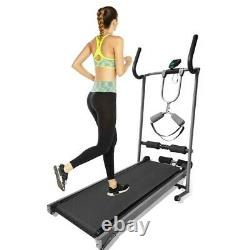 Folding Manual Treadmill Portable Running Home Fitness Walking Machine Sport US