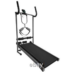 Folding Manual Treadmill Portable Running Home Fitness Walking Machine Sport US