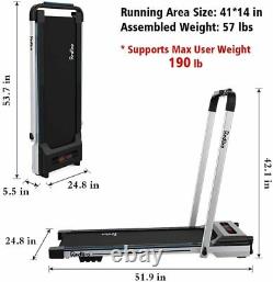 Folding Treadmill Electric Motorized 2.25 HP 2 in 1 Running Machine Home Office