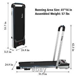 Folding Treadmill Electric Motorized 2.25 HP 2 in 1 Running Machine Home Office