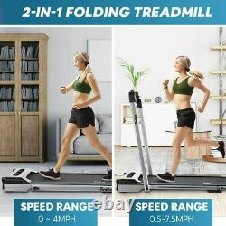 Folding Treadmill Electric Motorized 2.25 HP 2 in 1 Running Machine Home Office