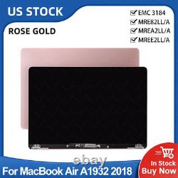 For MacBook Air A1932 2018 LCD Screen Display Gray Silver Gold Assembly EMC 3184