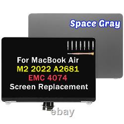 For MacBook Air M2 2022 A2681 EMC 4074 LCD Screen Display Complete Top Assembly