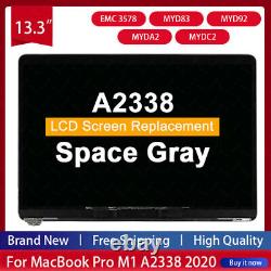 For MacBook Pro 13 A2338 2020 LCD Screen Display Assembly+Top Cover Space Gray