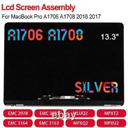 For MacBook Pro A1706 2016-2017 LCD Screen Display Space Gray Silver Assembly