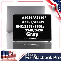 Gray LCD Screen Display+Top Cover Parts For Macbook Pro A1989/A2159/A2251/A2289
