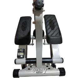 HOMCOM Stepper Fitness Exercise Handle Bar Machine Cardio Foldable Workout Grey