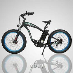 Hammer Electric Fat Bike withUSB Beach Snow Bicycle E-bike 48V 750W Grey/Blue UL