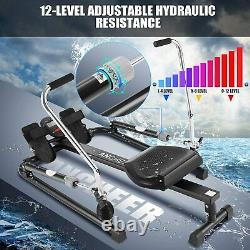 Hydraulic Rowing Machine Row Training Equipment 12 resistance levels Rower LCD