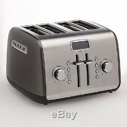KitchenAid Digital Display R-KMT422QG 4-Slice Toaster Grey & stainless steel