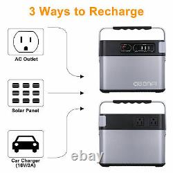 LCD 500Wh Generator Power Supply Energy Storage Station 4USB w 120W Solar Panel