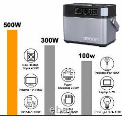 LCD 500Wh Generator Power Supply Energy Storage Station 4USB w 120W Solar Panel