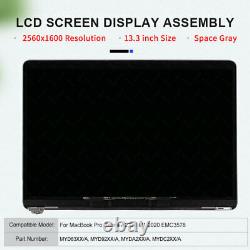 LCD Display Screen+Top Cover Replacement For MacBook Pro A2338 2020 Space Gray