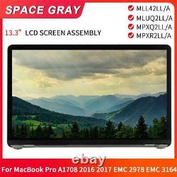 LCD Screen Assembly Space Gray For MacBook Pro 13.3 A1708 2016-2017 EMC 3164