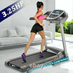 MAX 3.25HP Folding Motorized Electric Treadmill Incline Running Machine with b