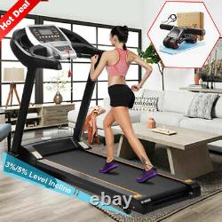 Max 3.25HP Electric Treadmill 2-IN-1 Folding Incline Running Machine +APP HOT