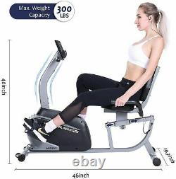 Maxkare Magnetic Recumbent Exercise Bike Indoor Stationary Bike Adjustable Seat