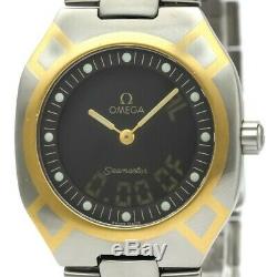 Mens Omega Seamaster Polaris 18K Gold & SS Multifunction Digital watch 2540.50