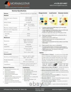 Morningstar TS-60 TriStar Solar Charge Controller 60A 12/24/48 Volt