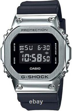 New Casio G-Shock GM5600-1 Stainless Steel Bezel Black Resin Band Digital Watch