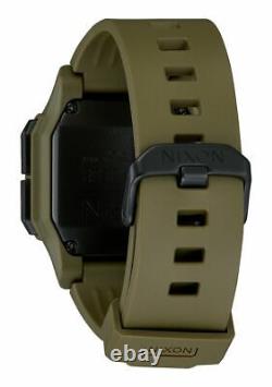 New Nixon Regulus Digital Watch Surplus Carbon LCD Display 100m Water-resistant