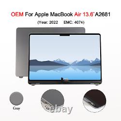 New OEM Screen For Apple Macbook Air 13.6 2022 A2681 LCD Display Replacement US