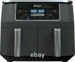 Ninja DZ201 8qt 2 Basket Air Fryer with Dual Zone Technology Charcoal grey