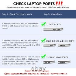 P2 Triple Portable Monitor for Laptop Screen Extender 12 Inch Dual Monitors E