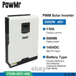 PowMr 5000W 48V Solar Inverter Uninterruptible Power 110A PWM Controller AC230V