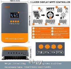 PowMr 60A MPPT Solar Charge Controller 12V/24V/36V/48V DC 0 Layer LCD Display US