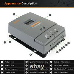 PowMr 60A MPPT Solar Charge Controller 12V/24V/36V/48V DC 0 Layer LCD Display US