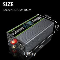 Power Inverter 24V To AC 120V Pure Sine Wave 1500W 3000W 60Hz LCD USB Charger US