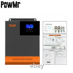 Powmr Solar Off-grid Inverter 3000W 24VDC In MPPT Charging Model 60A AC120V US