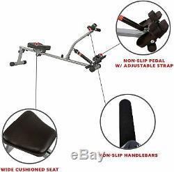 Rowing Machine 12 Level Adjustable Resistance LCD Monitor Rower Compact Design