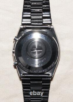 SEIKO Quartz LC Digital 0138-5010, Black PVD, Dual Chronograph LCD, Watch Uhr 78