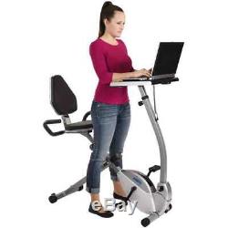 Stamina 2-in-1 Recumbent Exercise Bike Workstation and Standing Desk 15-0321