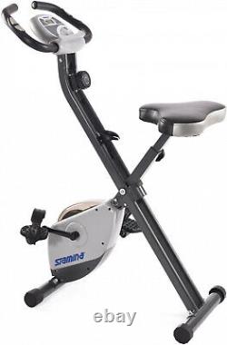 Stamina Cardio Folding Exercise Bike w Heart Rate Sensors+Extra Wide Padded Seat