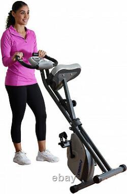 Stamina Cardio Folding Exercise Bike w Heart Rate Sensors+Extra Wide Padded Seat