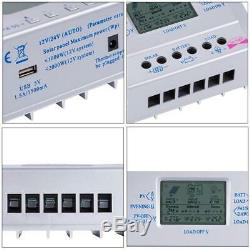 Sun YOBA LCD 60A 80A MPPT Solar Panel Controller Regulator Charge Battery USB GA