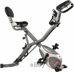 Sunny Health & Fitness Foldabl Semi Recumbent Magnetic Upright Exercise Bike LCD