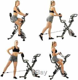 Sunny Health & Fitness Foldabl Semi Recumbent Magnetic Upright Exercise Bike LCD