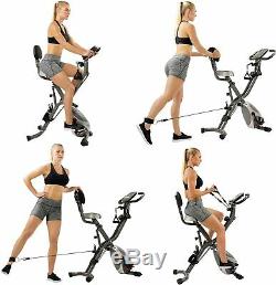 Sunny Health & Fitness Foldabl Semi Recumbent Magnetic Upright Exercise Bike LCD