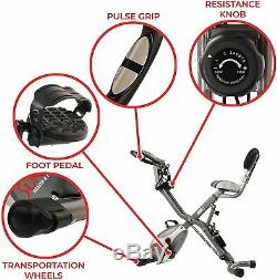 Sunny Health & Fitness Foldabl Semi Recumbent Magnetic Upright Exercise Bike LCD