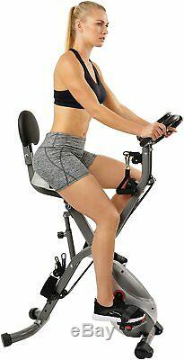 Sunny Health & Fitness Foldabl Semi Recumbent Magnetic Upright Exercise Bike LCD